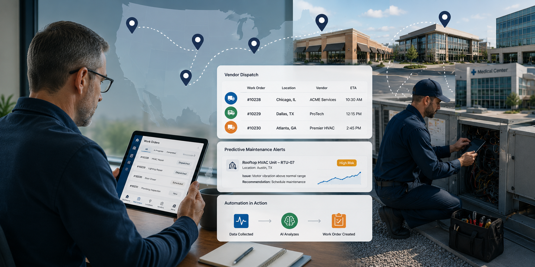 Vendor Dispatch and Predictive Maintenance Automation for Multi-Site Team